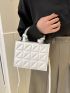 Mini Square Bag Quilted Pattern Minimalist Knot Design Handle