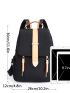 Color Block Flap Backpack