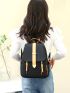 Color Block Flap Backpack