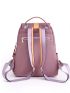 Medium Flap Backpack Metal Decor Zip Front