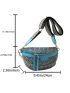 Small Fanny Pack Geometric Pattern Letter Graphic Chain Decor