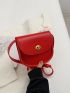 Mini Flap Saddle Bag Turn Lock Neon Red