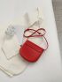 Mini Flap Saddle Bag Turn Lock Neon Red