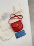 Mini Flap Saddle Bag Turn Lock Neon Red