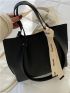 Minimalist Shoulder Tote Bag Black With Inner Pouch