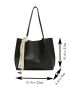 Minimalist Shoulder Tote Bag Black With Inner Pouch