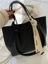 Minimalist Shoulder Tote Bag Black With Inner Pouch