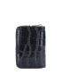 Crocodile Embossed Card Holder Zipper Black