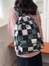 Plaid Pattern Classic Backpack Medium For School