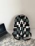 Plaid Pattern Classic Backpack Medium For School