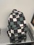 Plaid Pattern Classic Backpack Medium For School