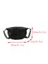 Crocodile Embossed Waist Bag Chain Decor Black