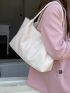 Minimalist Shoulder Tote Bag Medium White