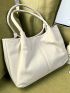 Minimalist Shoulder Tote Bag Medium White