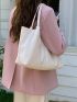 Minimalist Shoulder Tote Bag Medium White