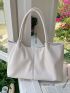 Minimalist Shoulder Tote Bag Medium White