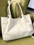 Minimalist Shoulder Tote Bag Medium White