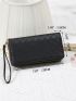 Minimalist Long Wallet Black With Wristlet