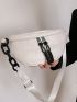 Letter Graphic Waist Bag Medium White