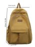 Letter Patch Decor Classic Backpack Medium Brown