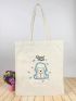 Cartoon Graphic Shopper Bag Small Preppy