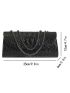 Crocodile Embossed Square Bag Flap Medium Elegant