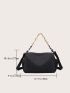 Minimalist Hobo Bag Rope Decor Large Capacity Black