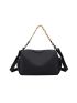 Minimalist Hobo Bag Rope Decor Large Capacity Black