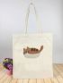 Cartoon Graphic Shopper Bag Small Preppy