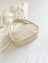 Minimalist Straw Bag Double Handle Small Vacation
