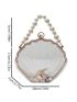 Faux Pearl Beaded Dome Bag Mini Clear