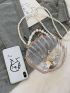 Faux Pearl Beaded Dome Bag Mini Clear