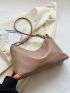 Litchi Embossed Hobo Bag Fashion Letter Graphic PU