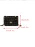 Small Square Bag Fashion Plaid Pattern Twist Lock Flap Chain Nylon