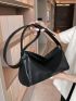 Black Hobo Bag Minimalist PU