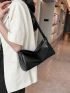 Black Hobo Bag Minimalist PU