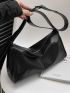 Black Hobo Bag Minimalist PU