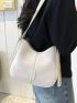 Stitch Detail Hobo Bag PU White