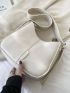 Stitch Detail Hobo Bag PU White