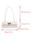 Crocodile Embossed Flap Baguette Bag Turn Lock Elegant