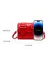 Mini Messenger Bag Buckle Decor Flap PU Neon Red