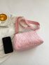 Pink Square Bag Polyester Minimalist