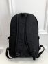 Striped Pattern Laptop Backpack Medium Portable Black