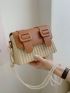 Mini Flap Straw Bag Paper Two Tone