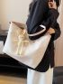 Minimalist Shoulder Tote Bag With Bag Charm Medium