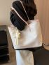 Minimalist Shoulder Tote Bag With Bag Charm Medium