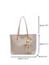 Minimalist Shoulder Tote Bag With Bag Charm Medium