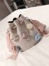 Cartoon Charm Decor Bucket Bag With Inner Pouch Cute