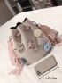 Cartoon Charm Decor Bucket Bag With Inner Pouch Cute