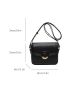 Minimalist Square Bag Mini Flap Metal Decor Black